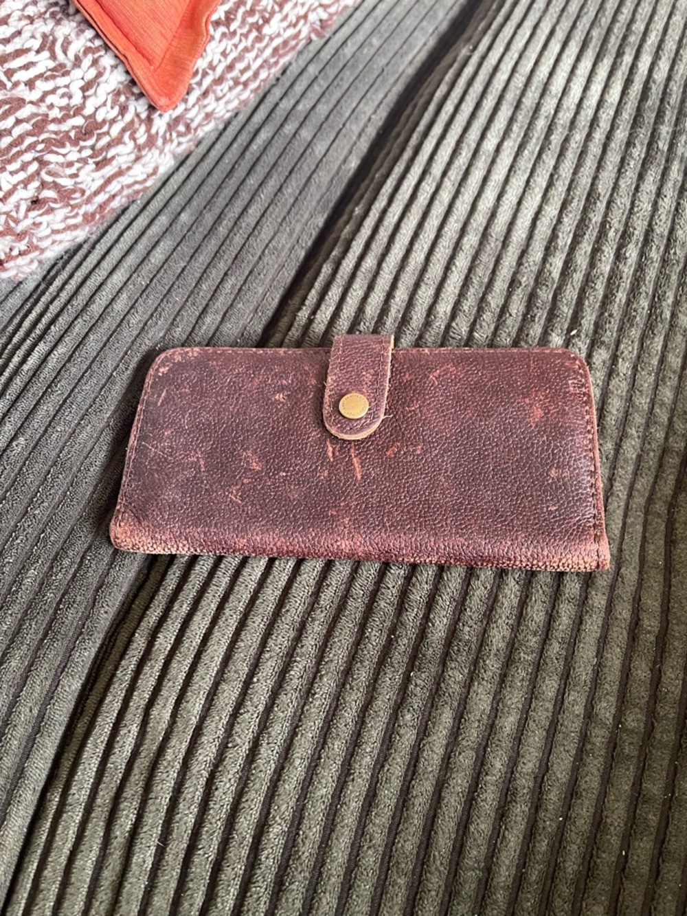 Portland Leather Distressed Brown Snap Wallet
